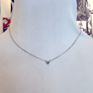 Sterling Silver Tsavorite Garnet Elsa Peretti Color by the Yard Pendant Necklace